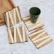 Modern Square Wooden Coasters for Decor - Pack of 4